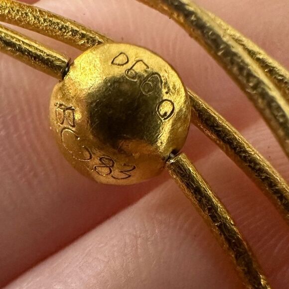 Gurhan 24k Gold Lentil Coin Bracelet Sith Faceted Rubies - Picture 4 of 9